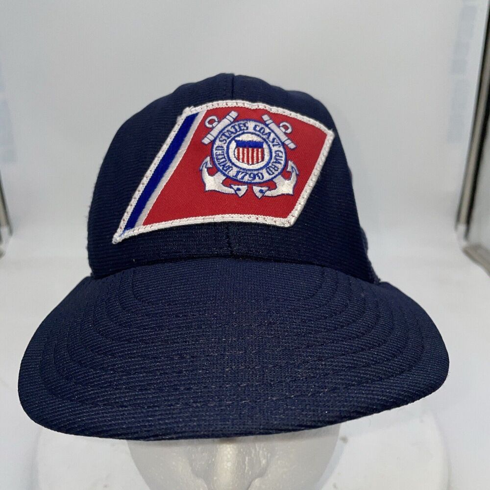 Vintage United States Coast Guard 1790 Snapback Hat Cap Trucker  Mesh USA Made
